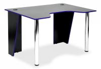 Стол компьютерный Strike-1 (120) NEO  black/blue, черный/синяя кромка. Фото №1