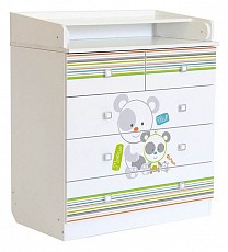 Комод пеленальный Polini kids Simple 1780 Панды, белый. Фото №2