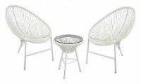 Комплект кофейный ACAPULCO (стол, арт. AC002 и 2 кресла, арт. AC001), белый. Фото №1