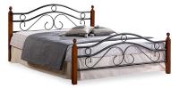 Кровать AT-803 дерево гевея/металл, 160*200 см (Queen bed), красный дуб/черный фото Кровать AT-803 дерево гевея/металл, 160*200 см (Queen bed), красный дуб/черный. Фото №1