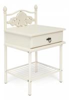 Тумба прикроватная CANZONA металл/гевея, 51х43х82см, white (белый). Фото №1