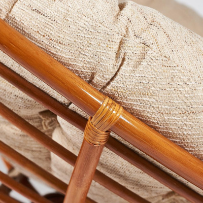 Кресло-качалка плетёное Papasan 23/01B + Подушка Cognac. Фото