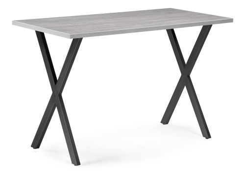 Стол деревянный Алеста Лофт 120 25 мм бетон / черный матовый. Фото №1