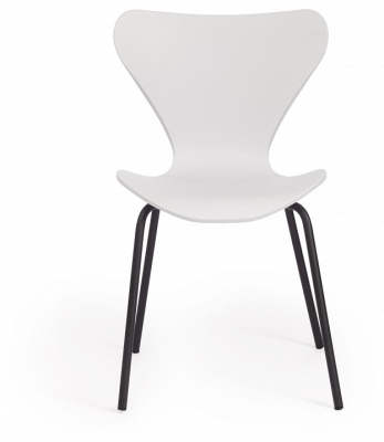 Стул Jacobsen  (mod DC 102)  пластик/металл, 50 х 46 х 82 см , белый 018/черный  (поставляется по 4 шт). Фото №2