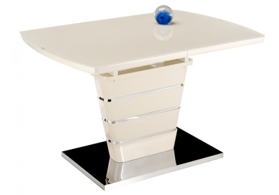 Стол стеклянный Space 120 бежевый. Фото