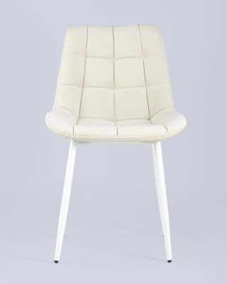 Стул Флекс велюр светло-бежевый белые ножки фото Стул Флекс велюр светло-бежевый белые ножки. Фото №5