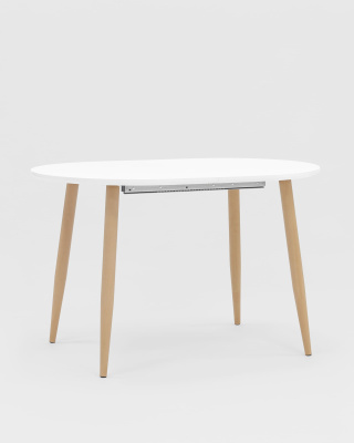 Стол обеденный Берген раскладной 120-180*80 белый фото Стол обеденный Берген раскладной 120-180*80 белый. Фото №3