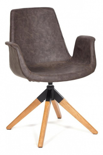 Кресло  ROKIN  (mod. DM4273A)   дерево, металл, ткань, 63*62*90, коричневый (western brown). Фото №1