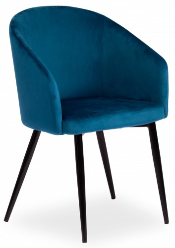 Кресло LA FONTAIN (mod. 004) вельвет/металл, 60 х 57 х 84 см , синий (HLR 63)/черный  (поставляется по 2 шт). Фото №1