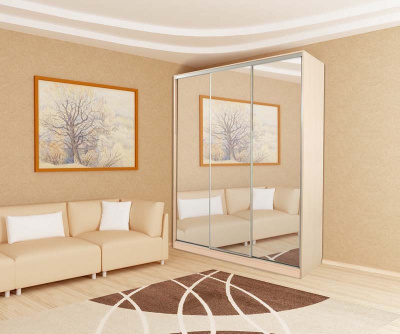 Шкаф-купеБассо 4-600* (полкиСлева)дуб млечный. Фото №2