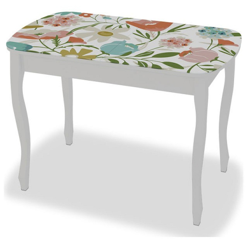 Стол обеденный Экстра 2 белый/Весна. Фото №1