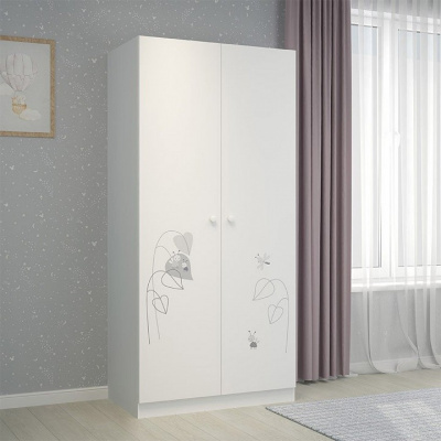Шкаф платяной Polini kids French 1230 Amis, белый фото Шкаф платяной Polini kids French 1230 Amis, белый. Фото №4