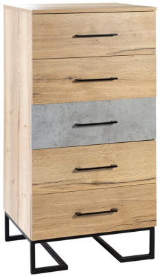 Комод с 5 ящиками Loft Дуб натур/Бетон фото Комод с 5 ящиками Loft Дуб натур/Бетон. Фото №4