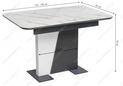 Стол Кларк графит / белый. Фото