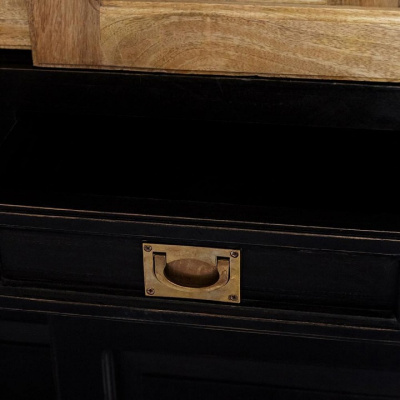 Библиотека большая Secret de Maison BLACK LABEL (mod. WA-0018) дерево акация, манго, мдф, 246х49х241см, черный/натуральный. Фото №2