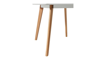 Стол M-407/80 белый матовый/бук фото Стол M-407/80 белый матовый/бук. Фото