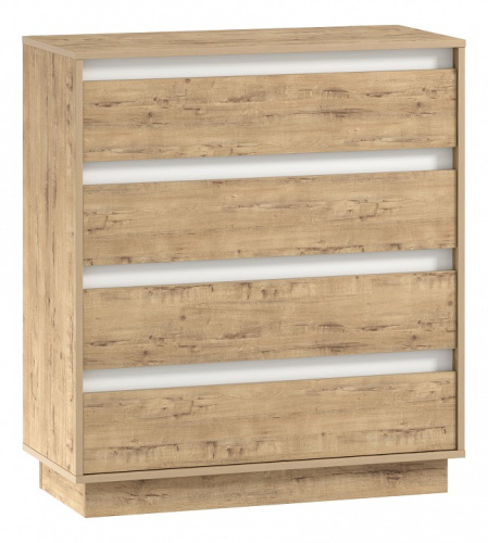 Комод Virginia НМ 011.02, Белый Скандинавский/Дуб Бунратти. Фото №1