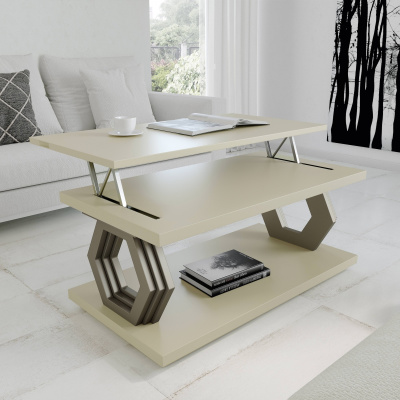 Журнальный стол NORA 2063 Capuccino/Platino фото Журнальный стол NORA 2063 Capuccino/Platino. Фото №2