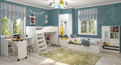 Кровать-чердак Трио,белый. Фото №4