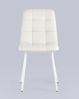 Стул Oliver экокожа белый белые ножки. Фото №5