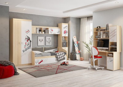 Энерджи Шкаф 2-створчатый дуб сонома/белый. Фото