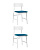Стул ODEN WHITE синий 2 шт.