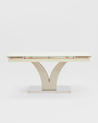 Стол обеденный Верона раскладной 160-220*90 глянцевый бежевый. Фото