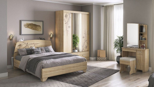 Спальный гарнитур Виктория-1 К2 дуб сонома. Фото №1