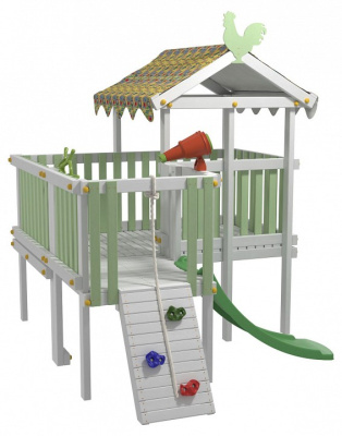 Комплекс игровой ДК8Б, бирюзовый, серый. Фото