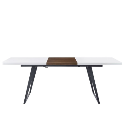 Стол DT-93B белый матовый/орех фото Стол DT-93B белый матовый/орех. Фото