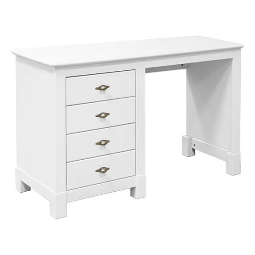 (3.1.1) Стол письменный "Рауна" 04 1-тумбовый (белый воск УКВ). Фото №1