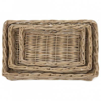 Корзина Secret De Maison Numbai (набор из 3 штук ) натуральный ротанг, 61*41*13/53*32*9/43*27*9 см, Натуральный Кубу / Natural Kubu. Фото