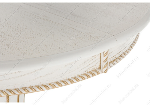 Стол деревянный Павия молочный с золотой патиной. Фото №6