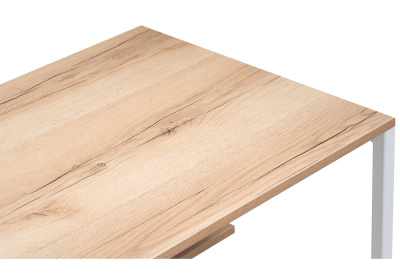 Стол, Клер Лофт дуб делано светлый / матовый белый. Фото №4