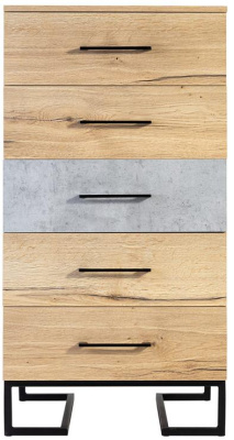 Комод с 5 ящиками Loft Дуб натур/Бетон фото Комод с 5 ящиками Loft Дуб натур/Бетон. Фото №5