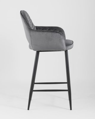 Стул полубарный Венера диамант велюр серый. Фото