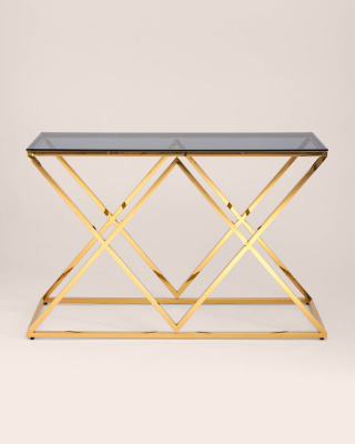 Консоль ИНСИГНИЯ 120*40 золото стекло smoke фото Консоль ИНСИГНИЯ 120*40 золото стекло smoke. Фото №4