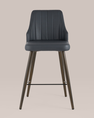Стул полубарный Коналл экокожа антрацит фото Стул полубарный Коналл экокожа антрацит. Фото
