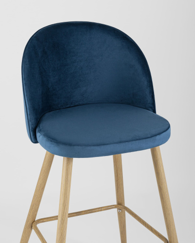 Стул барный Лион голубой велюр. Фото №9