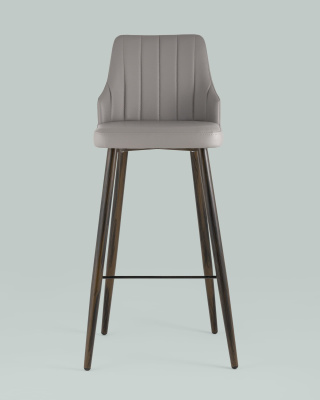 Стул барный Коналл экокожа серый фото Стул барный Коналл экокожа серый. Фото