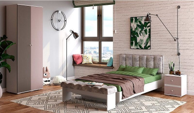 Шкаф платяной Мемори,бежевый. Фото №4