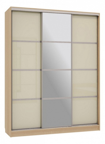 Бассо 2-600 с зеркалом (полки слева) дуб сонома/крем. Фото №1