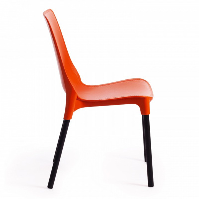 Стул GENIUS (mod 75)   металл/пластик, 46x56x84cм, оранжевый/черные ножки. Фото