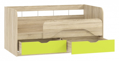 Акварель НМ 039.03 М2 Кровать Лайм, Дуб Сонома фото Акварель НМ 039.03 М2 Кровать Лайм, Дуб Сонома. Фото №2