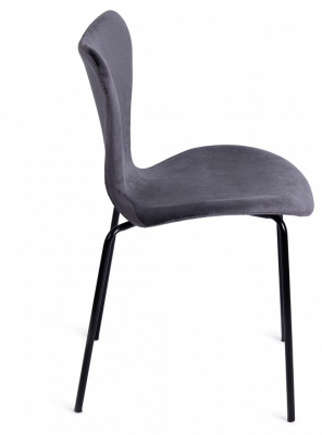 Стул Jacobsen SOFT (mod DC 103)  металл/флок, 59x45.5x84.5, серый (поставляется по 4 шт). Фото