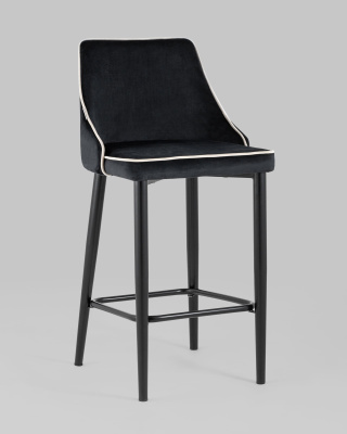 Стул полубарный Коби велюр черный фото Стул полубарный Коби велюр черный. Фото