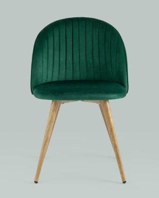 Стул Лион Страйпс велюр зеленый. Фото