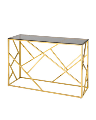 Консоль АРТ ДЕКО 120х40 золото стекло smoke. Фото