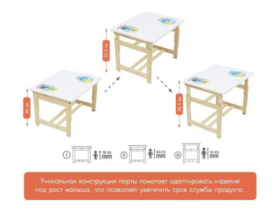 Набор учебный Polini kids Eco 400 SM, белый фото Набор учебный Polini kids Eco 400 SM, белый. Фото №5