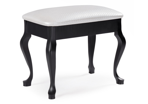 Банкетка Лусте черная / кожзам белый пунто. Фото №1